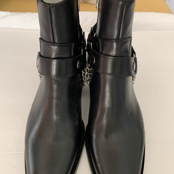 Brand New Black Leather boots size 8 men’s - Picture 4 of 5